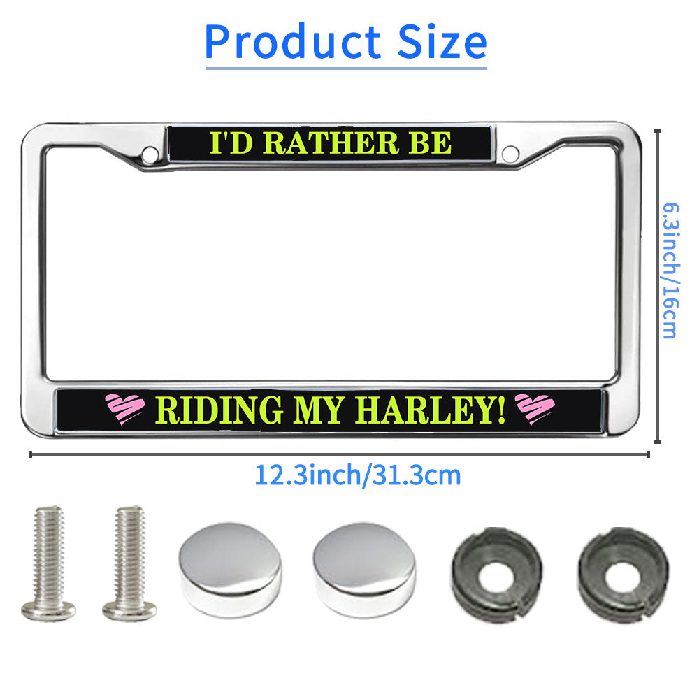 Motor Saying License Plate Frame Chrome US Flag Pride Easy Installation License Plate Frame Motor Car Lover License Plate Frame Loving Gift For Motor Lover