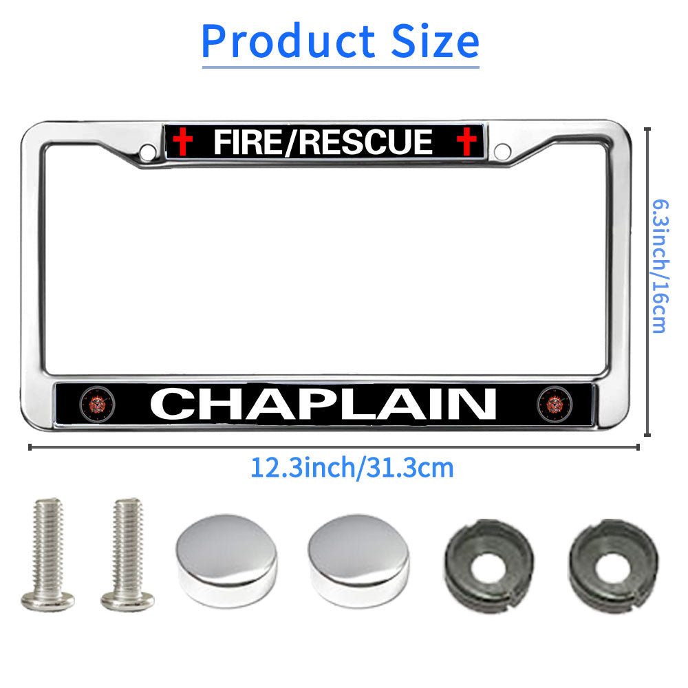 Firefighter License Plate Frame Inspirational Fire Rescue Chaplain Scratch-Resistant License Plate Frame Fireman Superhero License Plate Frame Thankful Gift For Firefighter