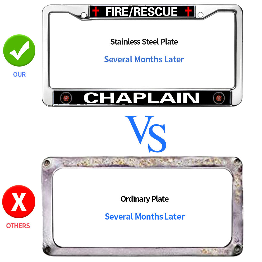 Firefighter License Plate Frame Inspirational Fire Rescue Chaplain Scratch-Resistant License Plate Frame Fireman Superhero License Plate Frame Thankful Gift For Firefighter