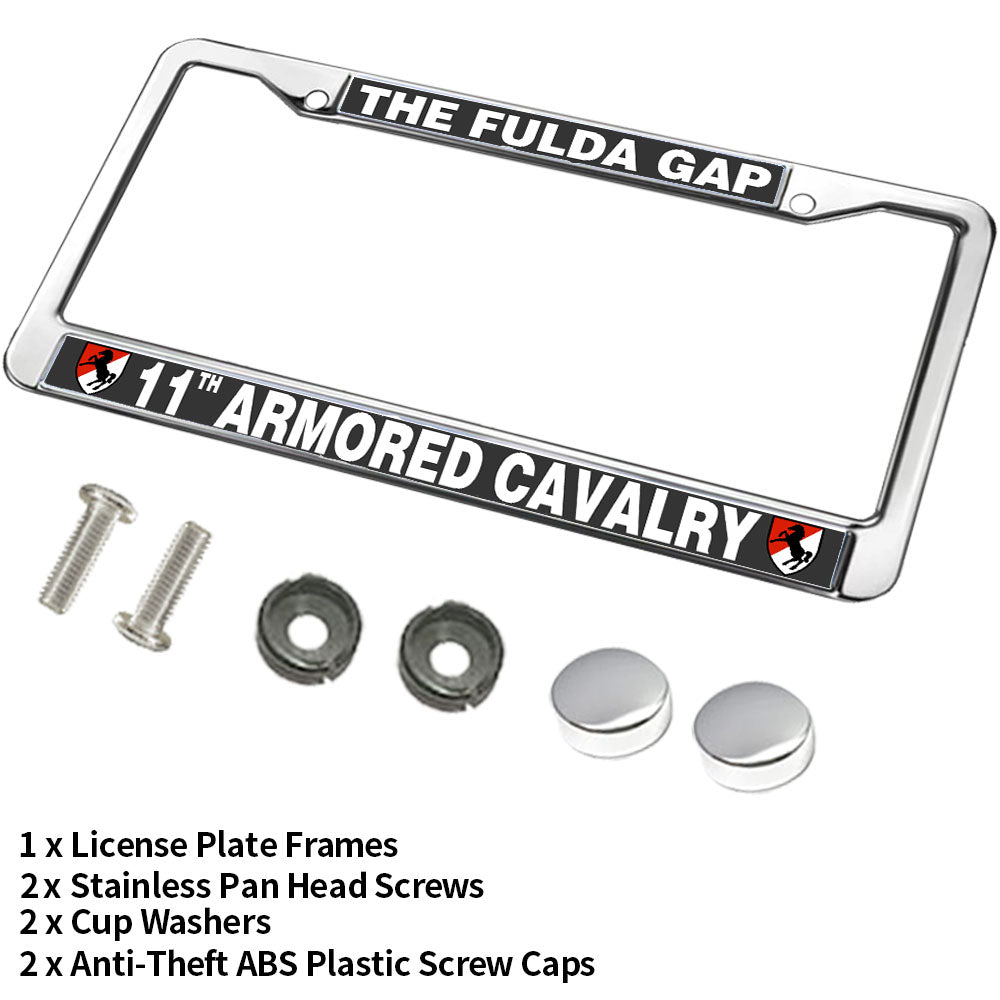 Armored Cavalry License Plate Frame Anti-Theft 11th Armored Cavalry Army Slim Design License Plate Frame US ACR Pride License Plate Frame Spiritual Gift For Cavalry Solider