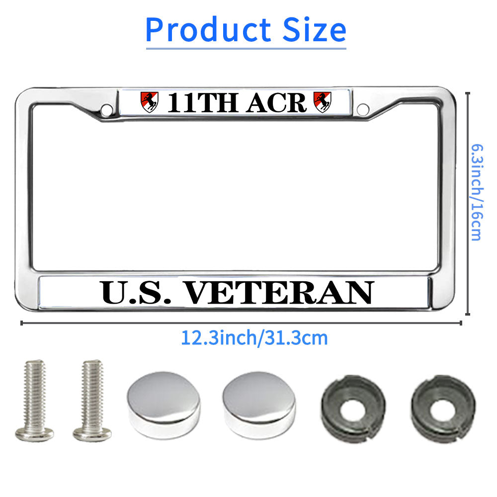 Armored Cavalry License Plate Frame Patriotic 11th ACR US Veteran Rust-Proof License Plate Frame Armored Cavalry Army License Plate Frame Thankful Gift For Cavalry Solider
