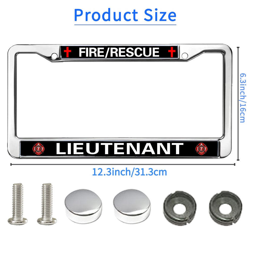 Firefighter License Plate Frame for Car Lovers Firefighter Pride Scratch-Resistant License Plate Frame Fire Rescue Power License Plate Frame Devoted Gift For Firefighter