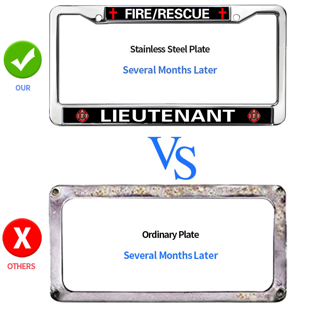Firefighter License Plate Frame for Car Lovers Firefighter Pride Scratch-Resistant License Plate Frame Fire Rescue Power License Plate Frame Devoted Gift For Firefighter