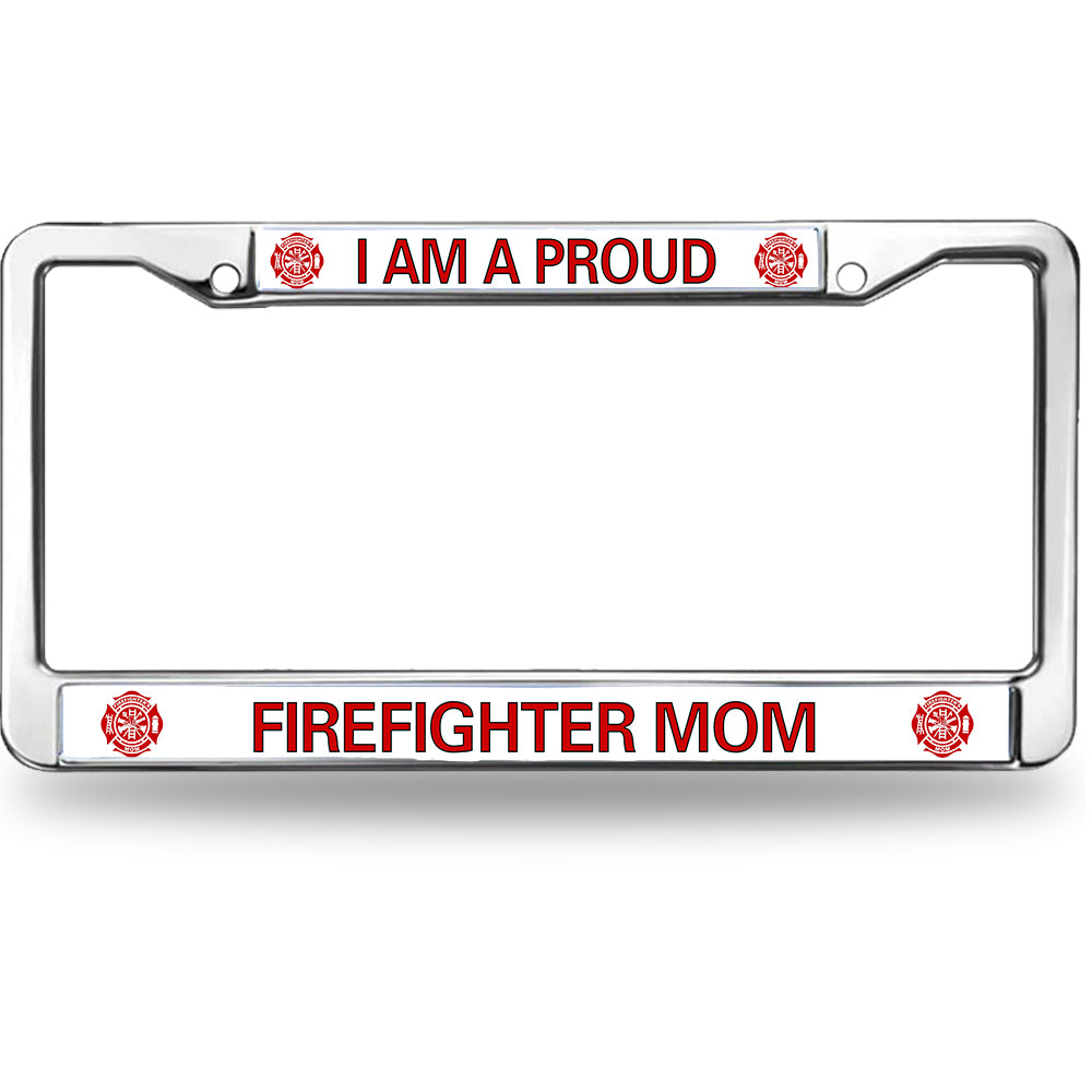 Firefighter License Plate Frame for Women Proud Firefighter Mom Fade-resistant License Plate Frame Firefighter Pride License Plate Frame Spiritual Gift For Firefighter