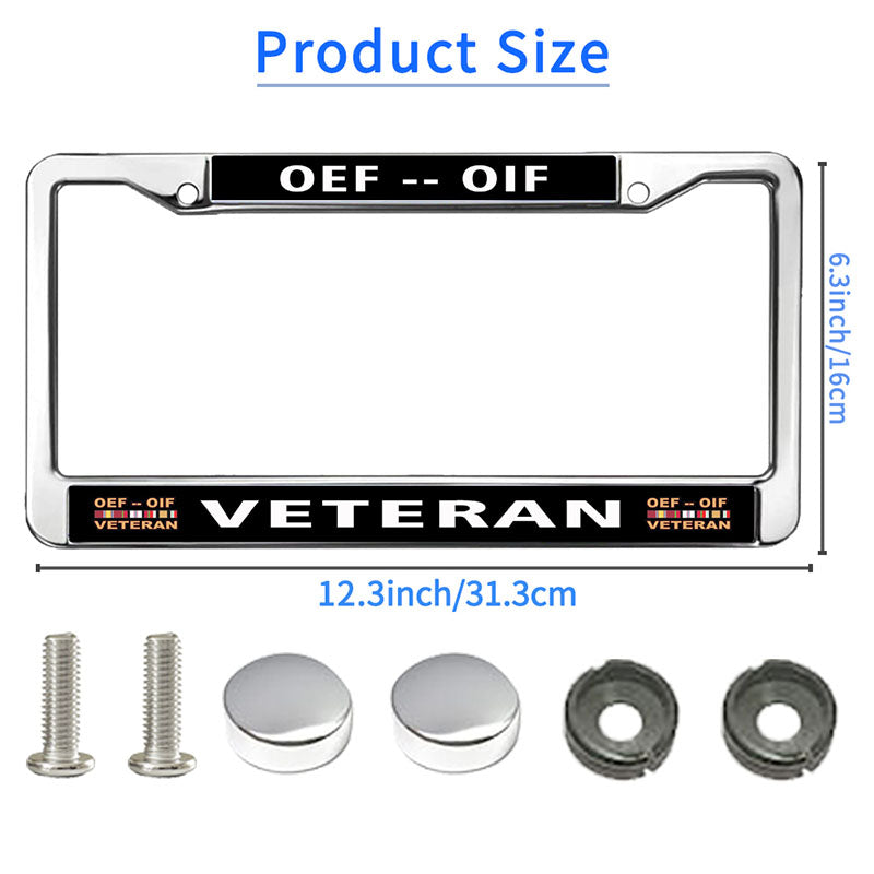 Veteran Army Pride License Plate Frame for Birthday Gift US Veteran Spirit License Plate Frame Religious US Army Veteran Durable License Plate Frame with Mounting Hardware Kit