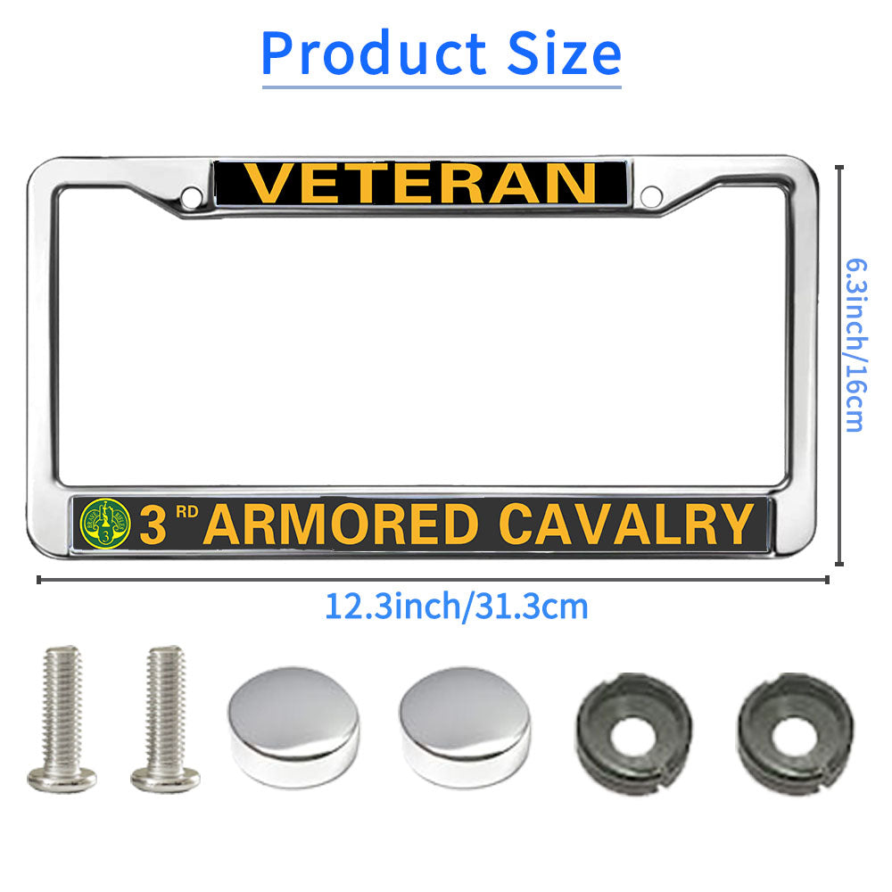 US Army Flag License Plate Frame for Thanksgiving 3rd Armored Cavalry Vet Weather-proof License Plate Frame US Army USA Flag License Plate Frame Devoted Gift For Army Solider