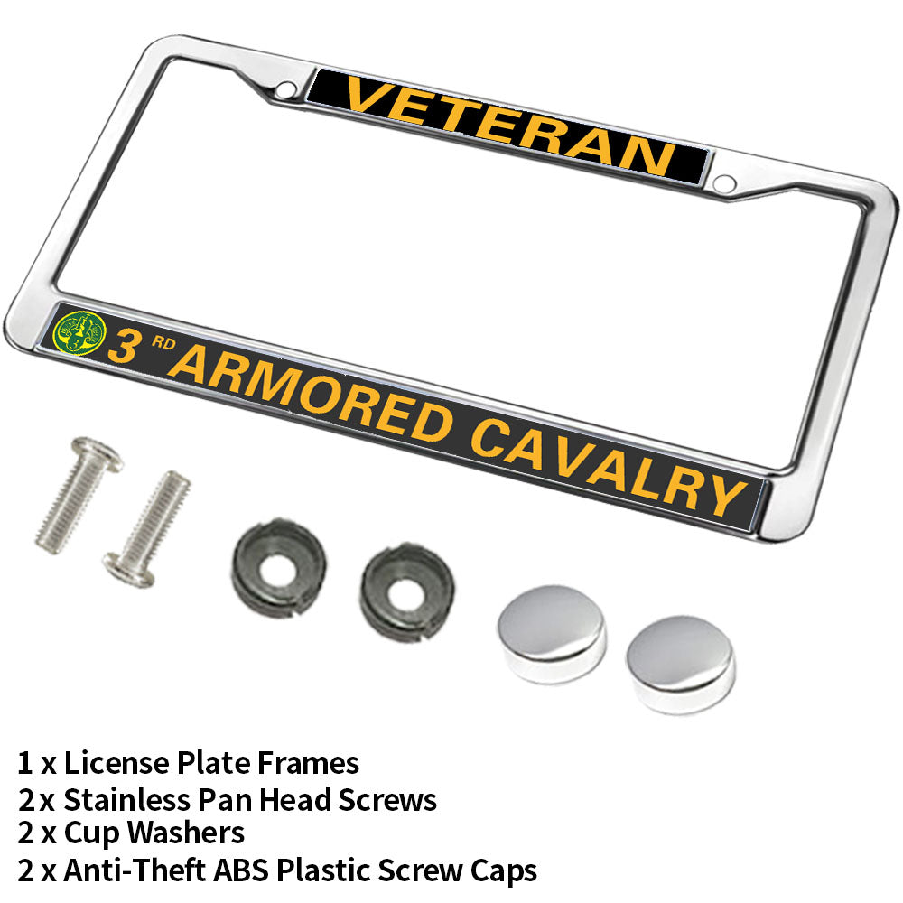 US Army Flag License Plate Frame for Thanksgiving 3rd Armored Cavalry Vet Weather-proof License Plate Frame US Army USA Flag License Plate Frame Devoted Gift For Army Solider