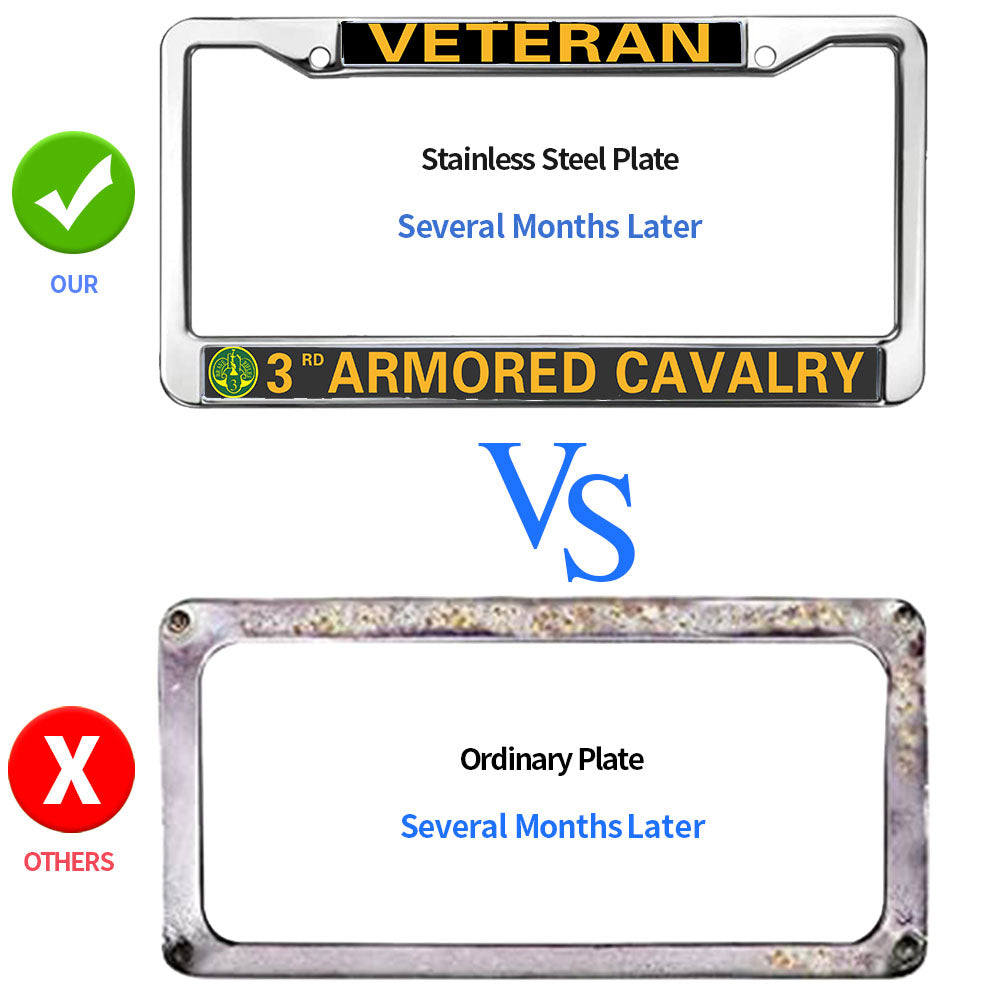 US Army Flag License Plate Frame for Thanksgiving 3rd Armored Cavalry Vet Weather-proof License Plate Frame US Army USA Flag License Plate Frame Devoted Gift For Army Solider