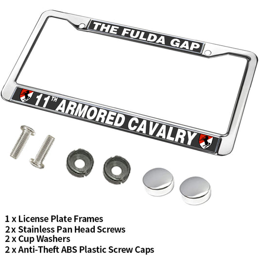 Armored Cavalry License Plate Frame Anti-Theft 11th Armored Cavalry Army Slim Design License Plate Frame US ACR Pride License Plate Frame Spiritual Gift For Cavalry Solider