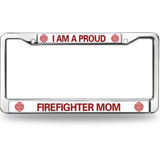 Firefighter License Plate Frame for Women Proud Firefighter Mom Fade-resistant License Plate Frame Firefighter Pride License Plate Frame Spiritual Gift For Firefighter