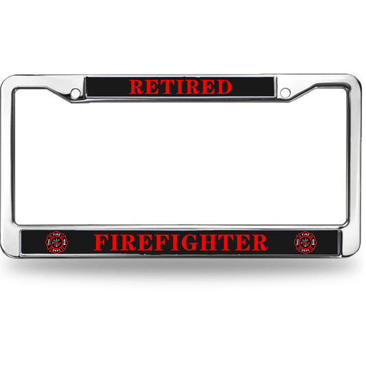 Firefighter License Plate Frame for Women Retired Firefighter Scratch-Resistant License Plate Frame Firefighter Power License Plate Frame Devoted Gift For Firefighter