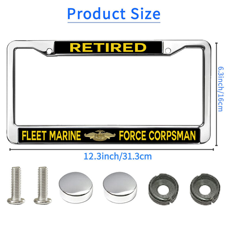Retired Army Man License Plate Frame for Christmas Gift USA Army Pride License Plate Frame Chrome United States Army Weather-proof License Plate Frame with Chrome Mounting Set